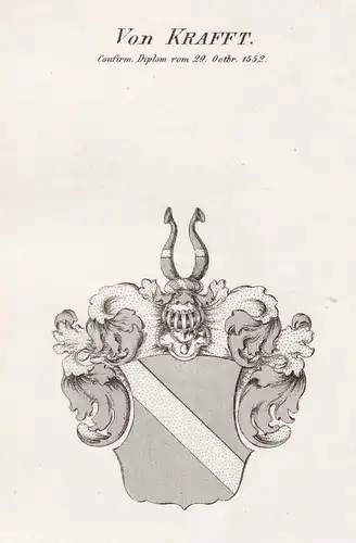 Von Krafft. Confirm. Diplom vom 29 Octbr. 1552 - Kraft Krafft Wappen Adel coat of arms heraldry Heraldik Kupfe