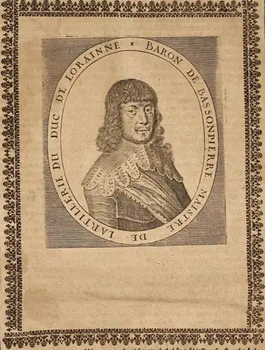 Baron de Bassonpierre - Francois de Bassompierre Lothringen gravure Portrait Kupferstich copper engraving anti