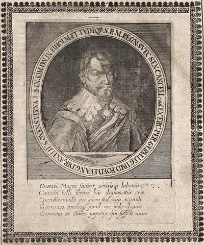 Gustavi Magni - Gustav II. Adolf Schweden Sverige Sweden König king gravure Portrait Kupferstich copper engrav