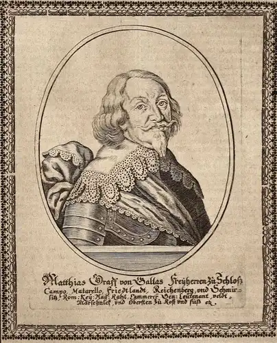 Matthias Graff von Gallas - Matthias Gallas Matteo Gallasso Graf earl gravure Portrait Kupferstich copper engr