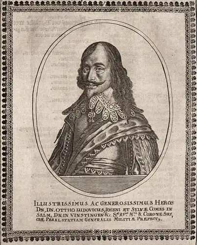 Ottho Ludovicus - Otto Ludwig Salm-Kyrburg-Mörchingen Gouverneur gravure Portrait Kupferstich copper engraving