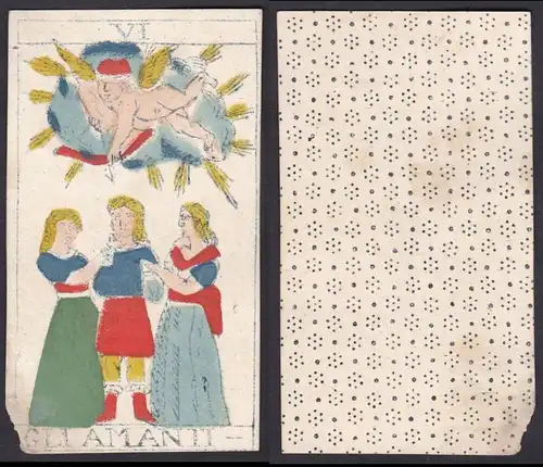 Gli Amanit - Original 18th century playing card / carte a jouer / Spielkarte - Tarot