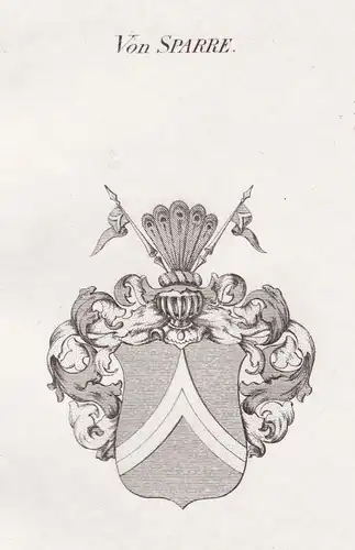 Von Sparre - Sparre Schweden Sweden Wappen Adel coat of arms heraldry Heraldik Kupferstich antique print