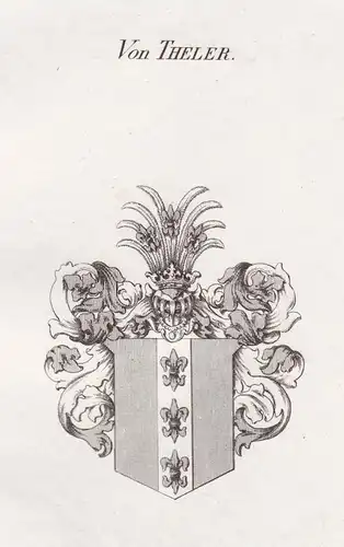 Von Theler - Theler Meißen Wappen Adel coat of arms heraldry Heraldik Kupferstich antique print