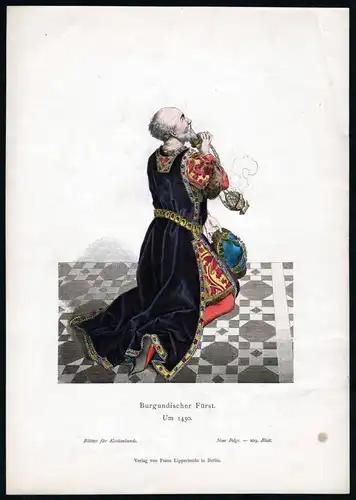 Burgundischer Fürst - Burgund Bourgogne Frankreich Tracht Trachten costumes Grafik graphic