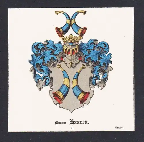 . von Haaren Wappen Heraldik coat of arms heraldry Litho