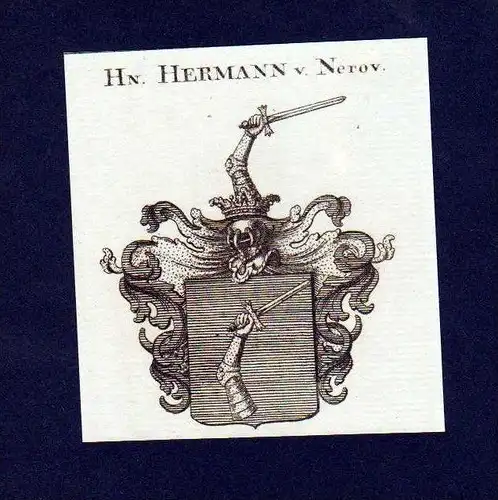 Herren Hermann von Nerov Kupferstich Wappen Heraldik coat of arms