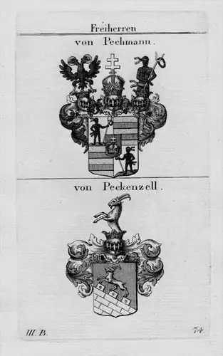 Pechmann Peckenzell Wappen Adel coat of arms heraldry Kupferstich