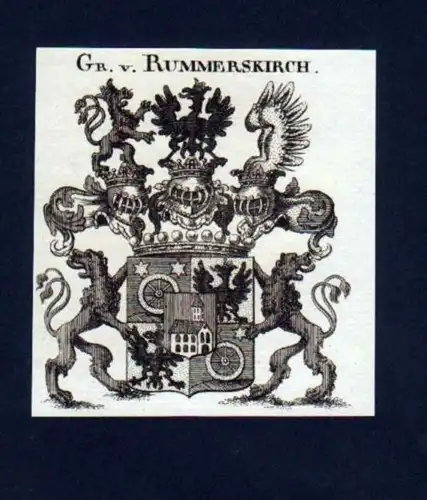 Grafen v. Rummerskirch Kupferstich Wappen