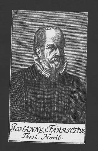 Johannes Farrictius Theologe Professor Nürnberg Kupferstich Portrait