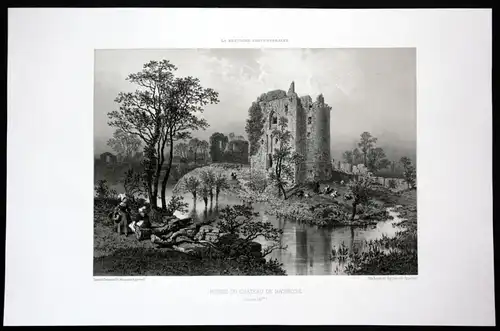 Ruines du chateau de Machecoul - Chateau de Machecoul Ruine Bretagne Frankreich France Lithographie