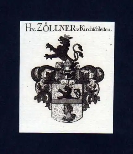 Herren Zöllner v. Kirchschletten Kupfer Wappen