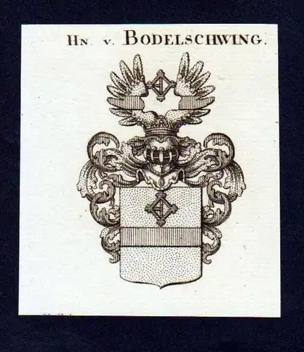 Herren von Bodelschwing Kupferstich Wappen coat of arms Heraldik