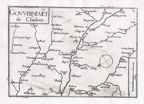 Chalons-en-Champagne Marne Champagne carte gravure Kupferstich Tassin