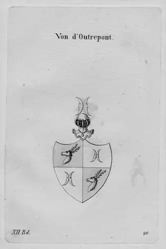 d'Outrepont coat of arms heraldry Heraldik Kupferstich