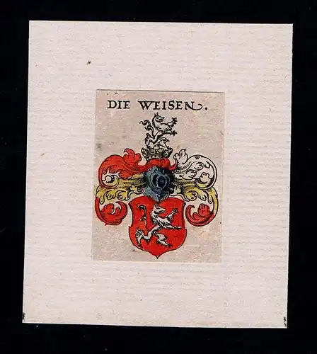 . - von Weisen Wappen Adel coat of arms heraldry Heraldik Kupferstich