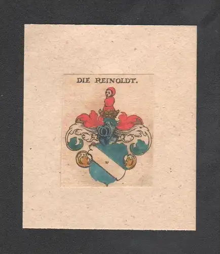 . die Reinoldt Wappen coat of arms heraldry Heraldik Kupferstich