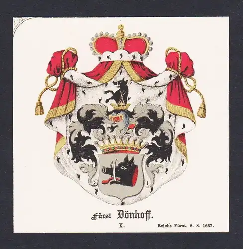 . von Dönhoff Wappen Heraldik coat of arms heraldry Litho