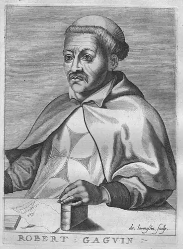Robert Gaguin (1433 - 1501) Humanist Philosoph philosopher Calonne-sur-la-Lys Portrait  gravure