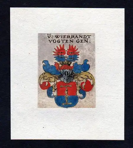 17. Jh von Wierrandt Wappen coat of arms heraldry Heraldik Kupferstich