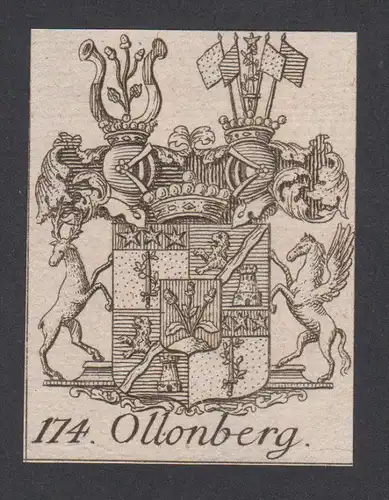 Ollonberg Wappen vapen coat of arms Genealogie Heraldik Kupferstich