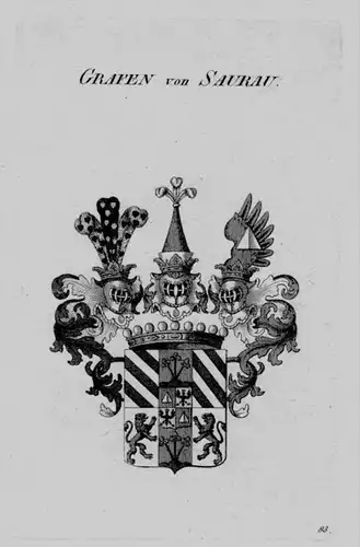 Saurau Wappen Adel coat of arms heraldry Heraldik crest Kupferstich