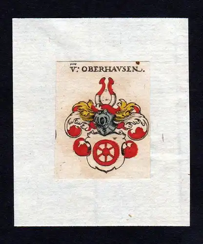 17. Jh Oberhausen Wappen coat of arms heraldry Heraldik Kupferstich