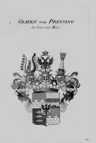 Preysing Wappen Adel coat of arms heraldry Heraldik crest Kupferstich