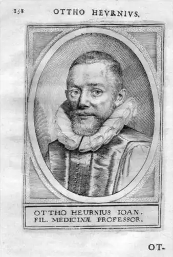 Otto van Heurne Leiden Holland Portrait Kupferstich gravure