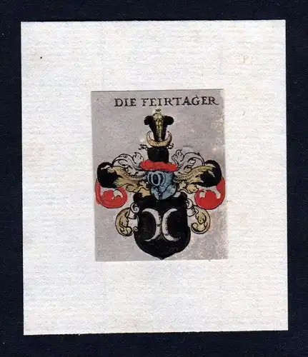 h. von Feiertag Wappen Adel coat of arms heraldry Heraldik Kupferstich