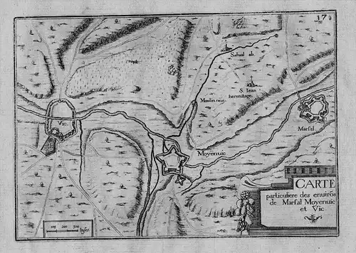 Marsal Moyenvic Vic-sur-Seille Moselle carte gravure Kupferstich Tassin