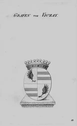 Viczay Wappen Adel coat of arms heraldry Heraldik crest Kupferstich