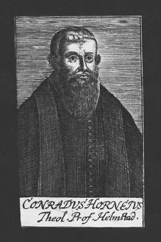 Konrad Hornejus Theologe Professor Helmstedt Kupferstich Portrait