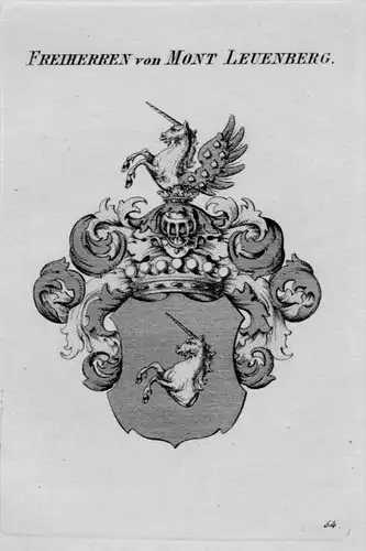 Mont Leuenberg Wappen Adel coat of arms heraldry Heraldik Kupferstich