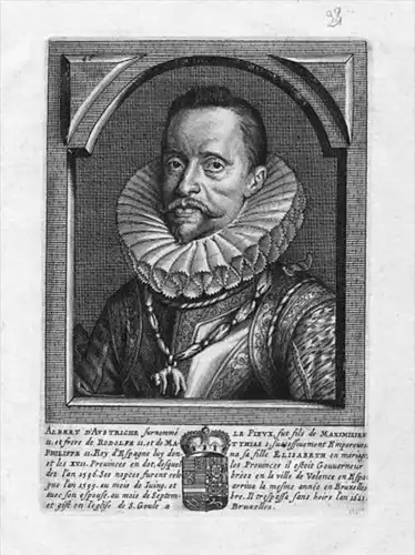 Albrecht VII. v. Österreich Nederland Portrait Kupferstich gravure