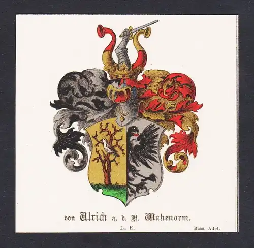 . von Ulrich Wahenorm Wappen Heraldik coat of arms heraldry Litho