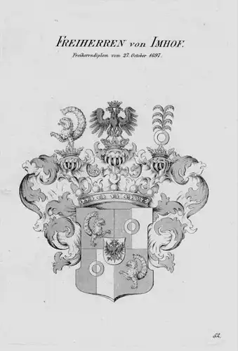 Imhof Wappen Adel coat of arms heraldry Heraldik crest Kupferstich