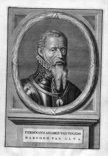 Fernando Alvarez de Toledo Herzog engraving Kupferstich Portrait