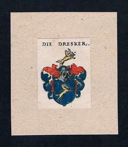 . die Dresker Dreske Wappen coat of arms heraldry Heraldik Kupferstich