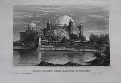 - Gol Gumbaz Mohammed Adil Shah Bijapur India engraving