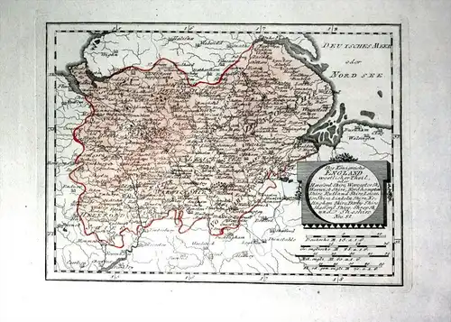 Des Königreichs England westlicher Theil - Nottingham Birmingham Derby Kupferstich Reilly Karte map