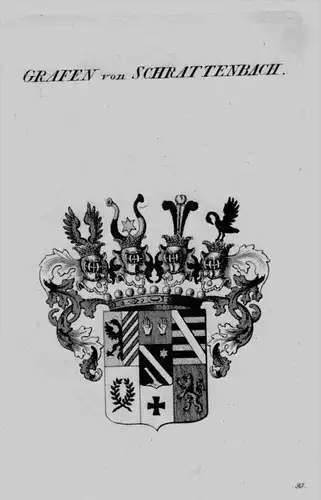Schrattenbach Wappen Adel coat of arms heraldry Heraldik crest Kupferstich