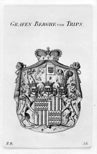 Berghe von Trips Wappen Adel coat of arms heraldry Heraldik Kupferstich