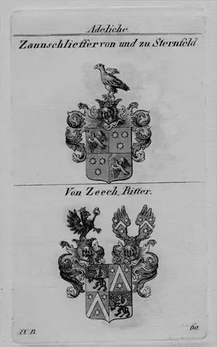 Zaunschlieffer Sternfeld Zeech Wappen coat of arms Heraldik Kupferstich