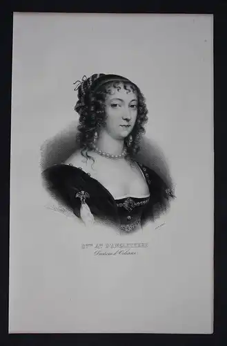 Henrietta of England Anne Stuart Orleans Lithographie Portrait Folio