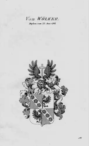 Von Wölcker Wappen Adel coat of arms heraldry Heraldik crest Kupferstich