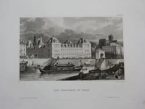 Das Stadthaus in Paris - Paris Rathaus Frankreich France gravure engraving