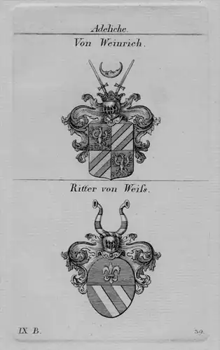 Weinrich Weiss Wappen coat of arms heraldry Heraldik crest Kupferstich