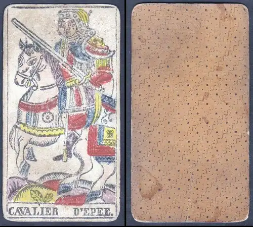 Cavalier d'Epee - Original 18th century playing card / carte a jouer / Spielkarte - Tarot