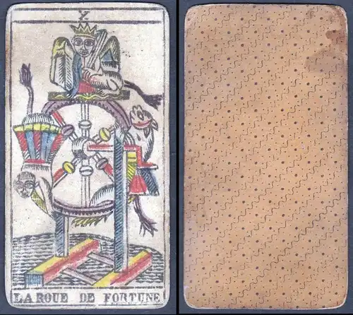 La Roue de Fortune - Original 18th century playing card / carte a jouer / Spielkarte - Tarot